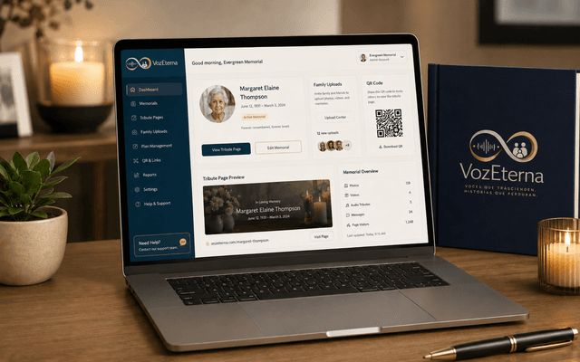 Funeral home dashboard